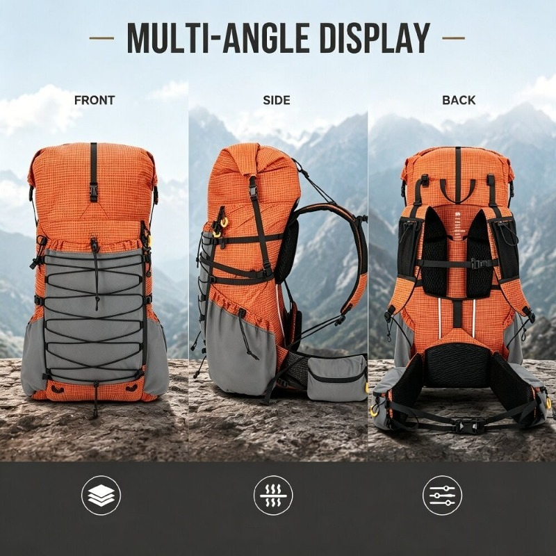 Rain Cover Backpack - 70L Hafif İç Çerçeveli Yağmurluklu Unisex
