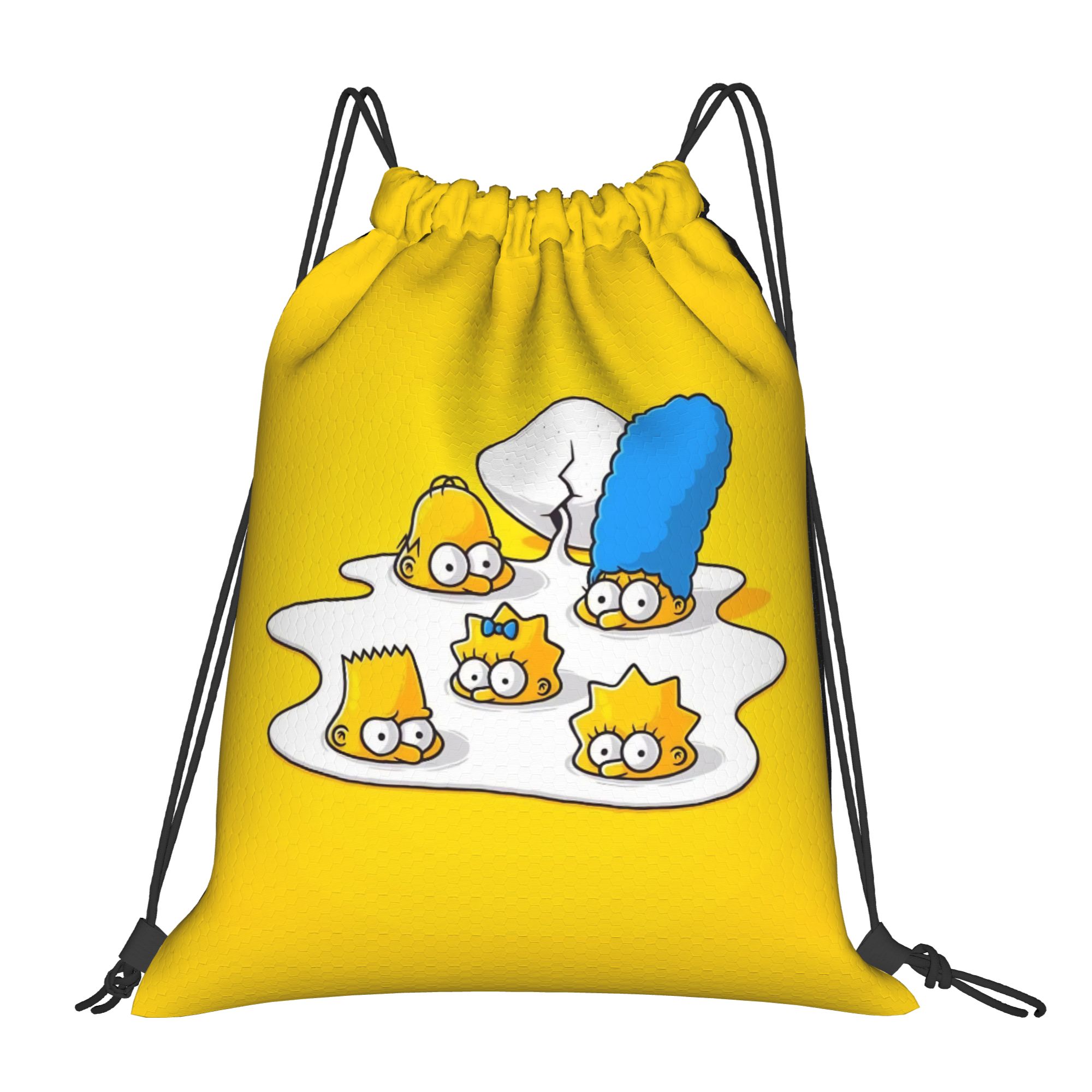 Drawstring Gym Bag - Simpsonsed Çizgi Film Desenli İpli Sırt